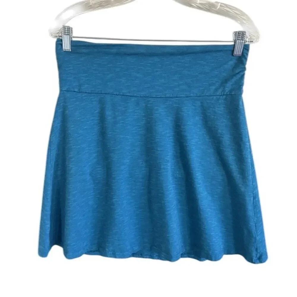Toad & Co Chaka Foldover Skirt Womens S Blue A-Line Stretch Casual - Picture 1 of 6